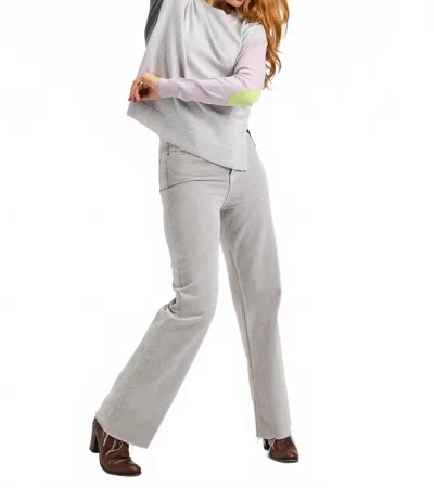 Zaket & Plover Elbow Intarsia Sweater In Marl In White