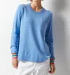 Zaket & Plover Handwork Curve Sweater In Chambray In Blue