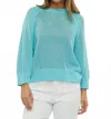 Zaket & Plover Holey Sweater In Aqua In Blue