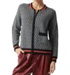 Zaket & Plover Jacquard Bomber Jacket In Black Combo In Black