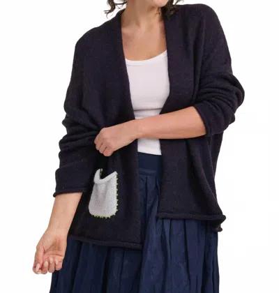 Zaket & Plover Lofty Peace Cardigan In Navy In Blue