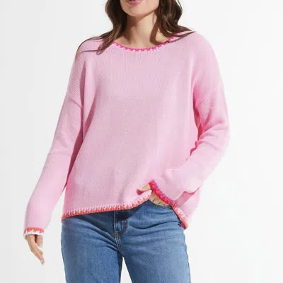 Zaket & Plover Lolly Crewneck Sweater In Pink