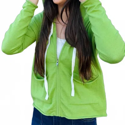 Zaket & Plover Long Sleeve Zip Hoodie In Celery In Green