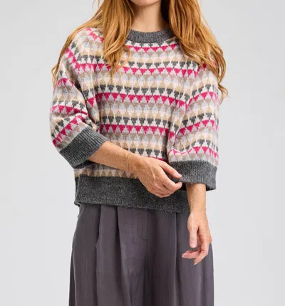 Zaket & Plover Mohair Fairisle Sweater In Charcoal In Multi