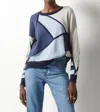 Zaket & Plover Mosaic Intarsia Sweater In Marine In Blue