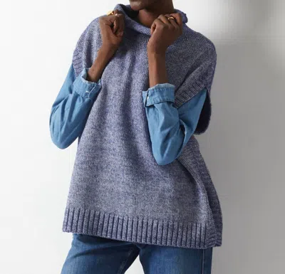Zaket & Plover Mouline Poncho In Navy In Blue