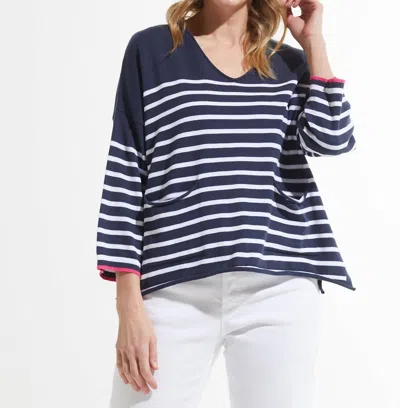 Zaket & Plover Nautical Sweater In Navy In Blue