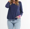 Zaket & Plover Pocket Detail Sweater In Denim In Multi