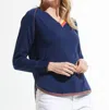 Zaket & Plover Rounded Bottom Sweater In Navy In Blue