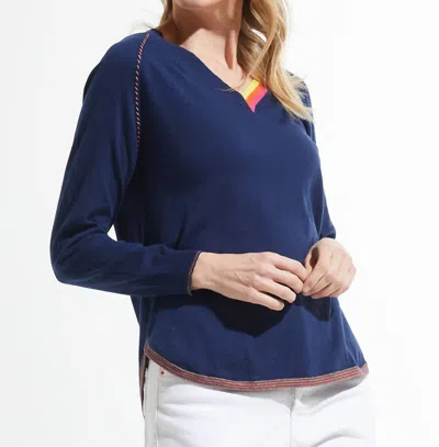 Zaket & Plover Rounded Bottom Sweater In Navy In Blue