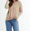 Zaket & Plover Side Stripe Sweater In Crema In Multi