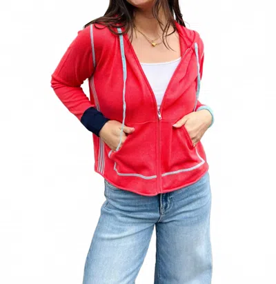 Zaket & Plover Sports Hoodie In Coral In Pink