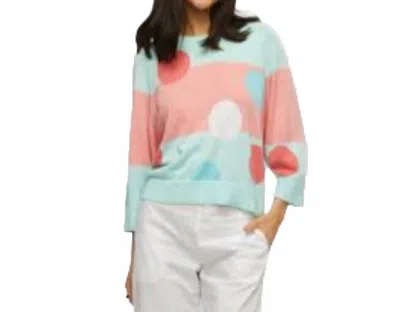 Zaket & Plover Spot-stripe Sweater In Multicolor In Pink