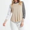 Zaket & Plover Spots And Stripes Sweater In Crema In Multi