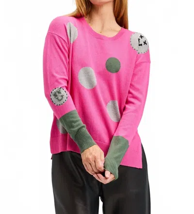Zaket & Plover Spots Intarsia Sweater In Hot Pink