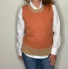 Zaket & Plover Sweater Vest In Camel And Orange In Multi