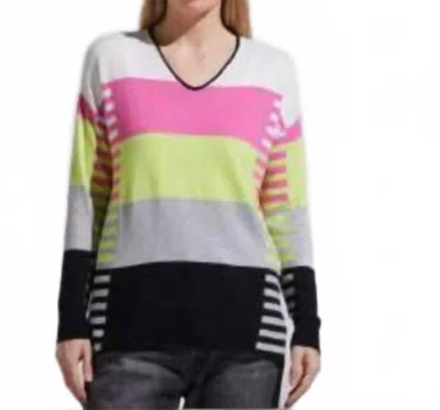 Zaket & Plover Varied Stripe V Sweater In Varied, As Picture In Multi