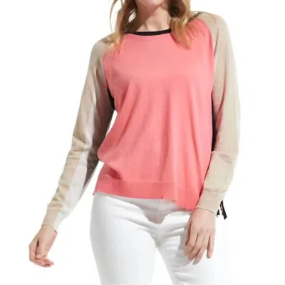 Zaket & Plover Women's Baseball Sweater In Flamingo In Pink