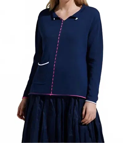 Zaket & Plover Women's Sweater Top In Navy In Blue