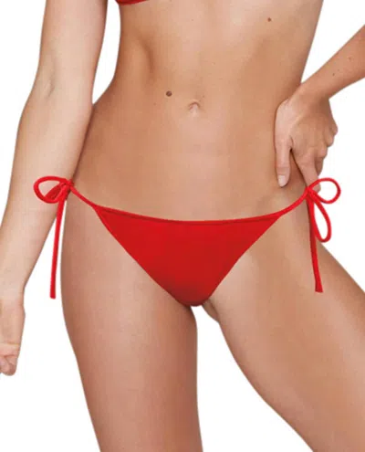 Zali String Bikini Bottom In Persimmon In Red