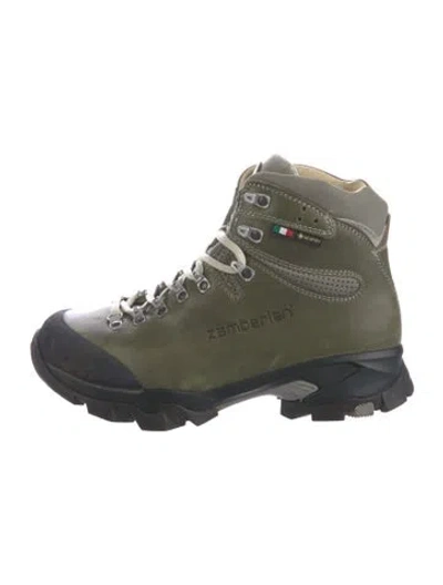 Pre-owned Zamberlan Leather Combat Boots In Green