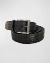 Zambezi Grace Men's Hornback Crocodile Belt In Black