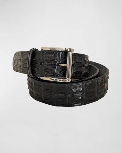 Zambezi Grace Men's Hornback Crocodile Belt In Black