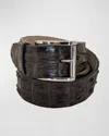Zambezi Grace Men's Hornback Crocodile Belt In Espresso