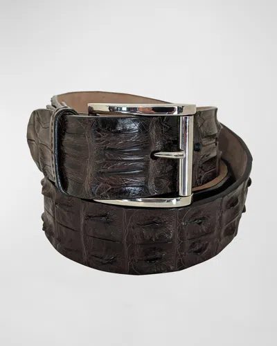 Zambezi Grace Men's Hornback Crocodile Belt In Espresso