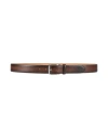 Zampiere Man Belt Chocolate Brown Size 43 Leather In Brown
