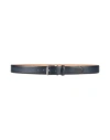 Zampiere Man Belt Navy Size 43 Leather In Blue