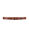 Zampiere Man Belt Tan Size 43 Leather In Brown