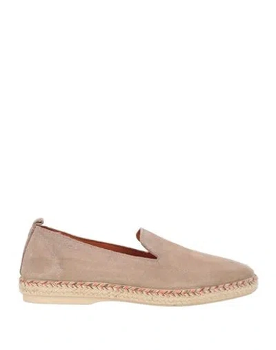Zampiere Man Espadrilles Beige Size 9 Leather In Nude