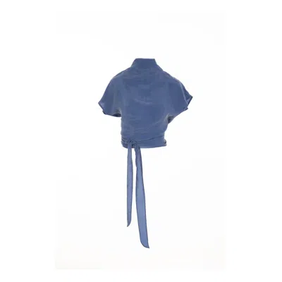 Zamsee Women's Open-back Top - Dolphin Blue