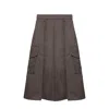 Zan Studio Women's Army Pleated Green Skirt With Side Pockets In Green