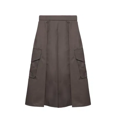 Zan Studio Women's Army Pleated Green Skirt With Side Pockets
