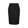 Zan Studio Women's Black Double Buttoned Straight Skirt In Black