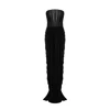 Zan Studio Women's Black Dress With Mesh Top And Draped Skirt In Black