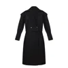 Zan Studio Women's Black Detachable Multi-usage Trench Coat In Black/green