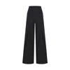 Zan Studio Women's Black High Waisted Single Pleated Gabardine Pants In Black