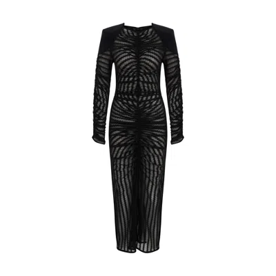 Zan Studio Women's Black Knit Dress With Shoulder-pads