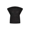 Zan Studio Women's Black Oversize Knit Tshirt With Shoulder Pads In Black