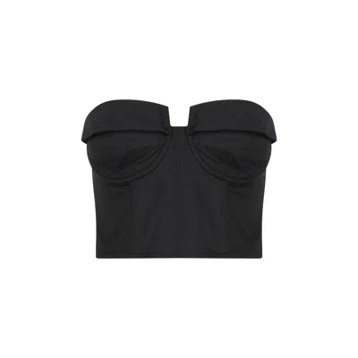 Zan Studio Women's Black Strapless Bustier With Pockets
