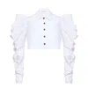 Zan Studio Women's Cropped White Jacket With Wing In White
