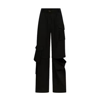 Zan Studio Women's Detatchable Cargo Pants With Three Pockets Black