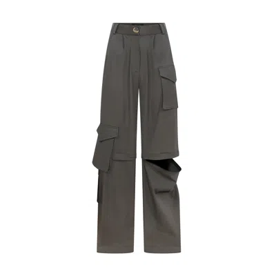 Zan Studio Women's Detatchable Cargo Pants With Three Pockets Dark Green