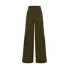 Zan Studio Women's Green High Waisted Single Pleated Gabardine Pants In Green