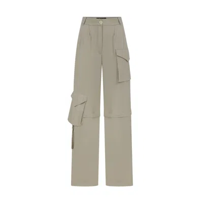 Zan Studio Women's Neutrals Detatchable Cargo Pants With Three Pockets Begie