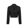 Zan Studio Women's Serpent Cropped Tailored Collar Jacket Black In Black