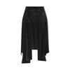 Zan Studio Women's Venom Asymmetric Stripped Skirt Black In Black